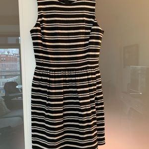 J Crew dress. Size XS. Black/Cream stripe